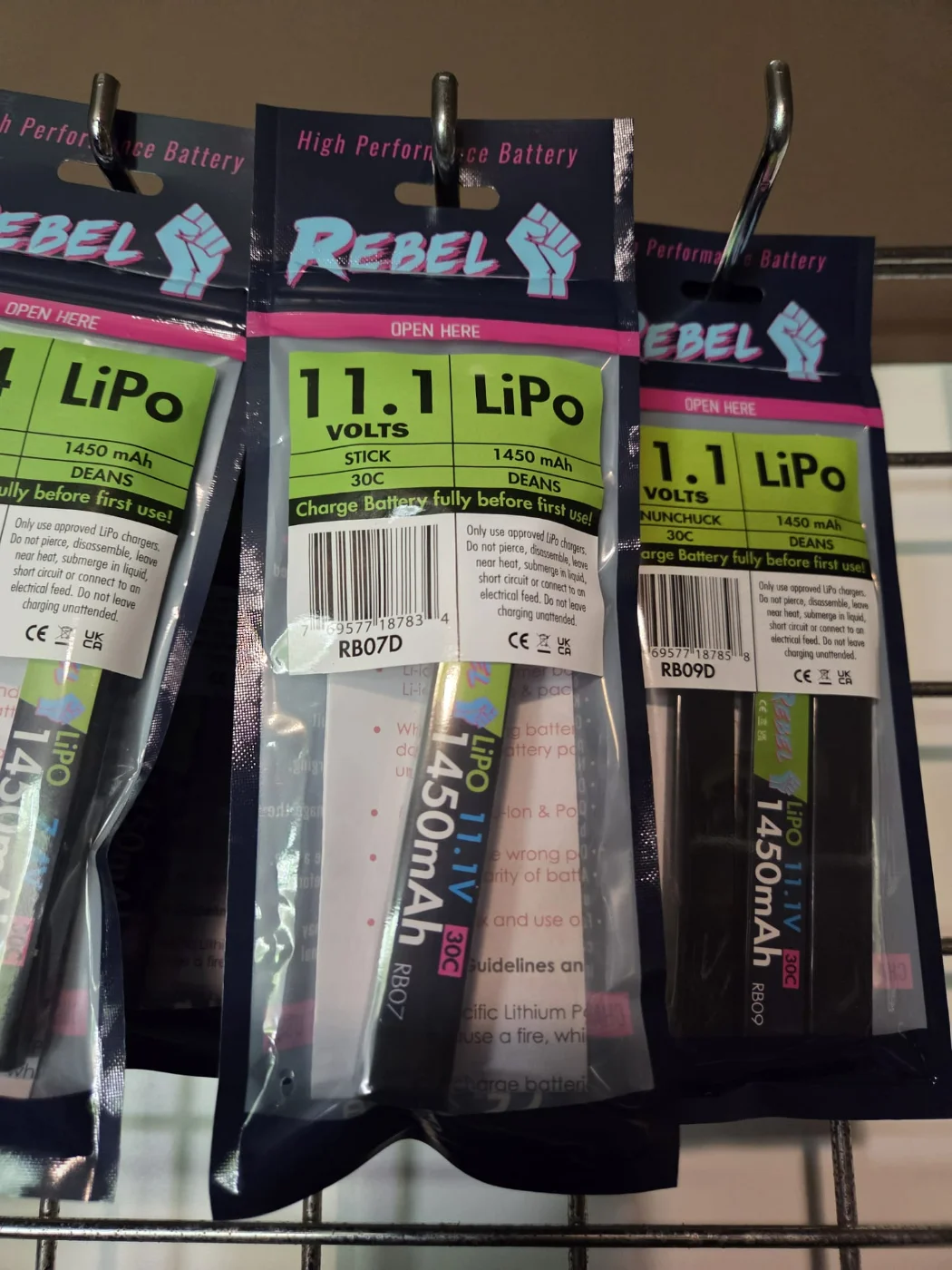Rebel Stick 11.1v Lipo Deans