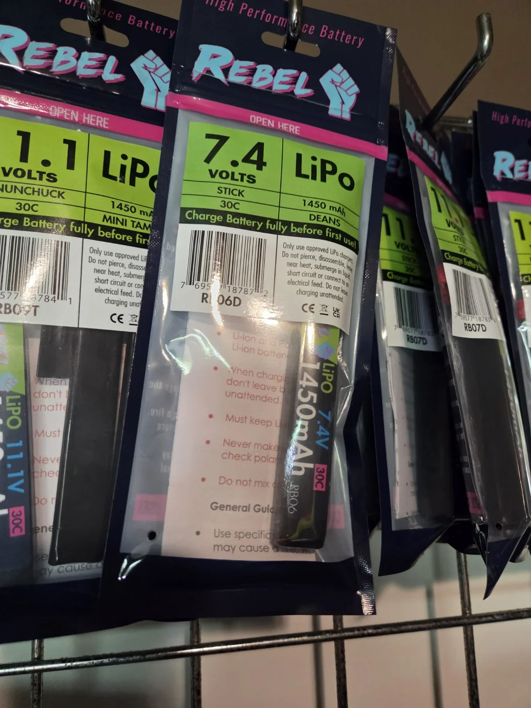 Rebel Stick 7.4v Lipo Deans